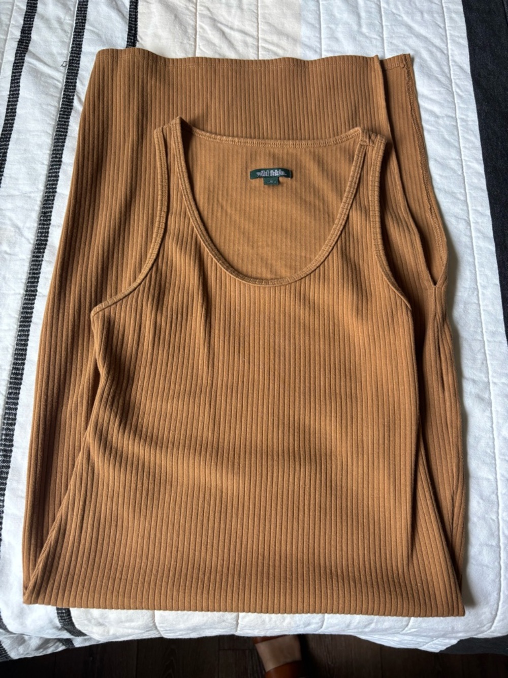 Women's Ribbed dress in Camel by Wilfred